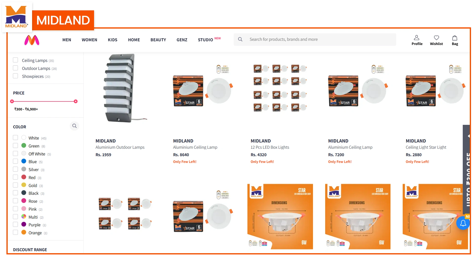 Midland live on Myntra