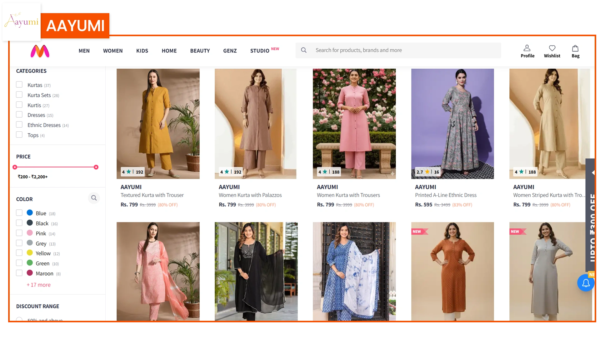 Aayumi live on Myntra
