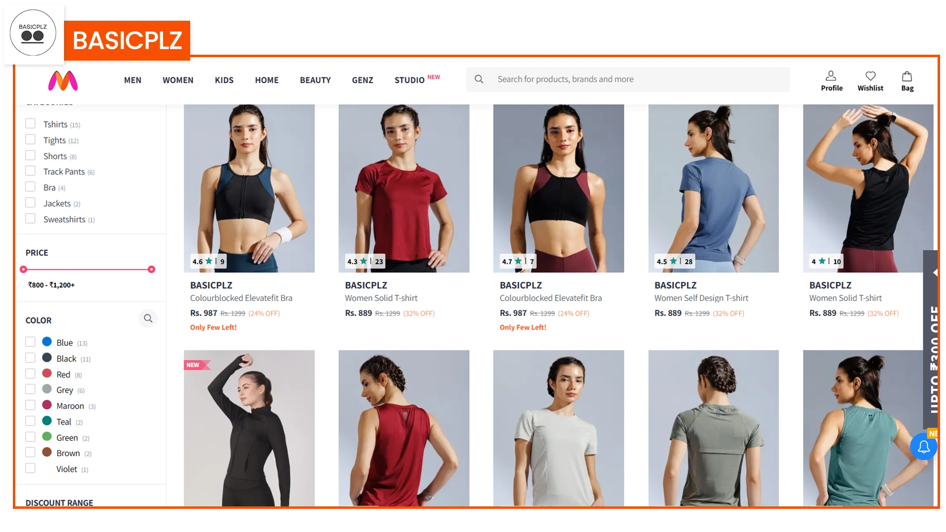 Basic PLZ live on Myntra